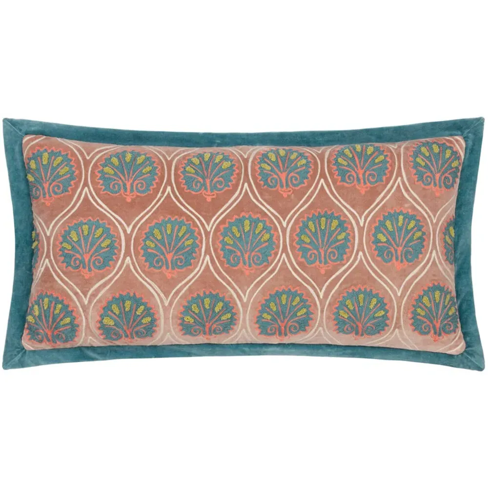 Casa Embroidered Cushion - Rose, Cotton