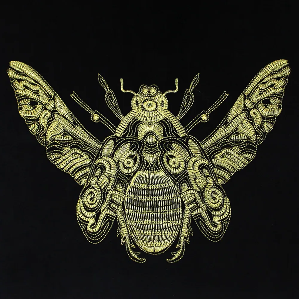 Cerana Embroidered Cushion - Black, Velvet