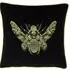 Cerana Embroidered Cushion - Black, Velvet
