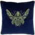 Cerana Embroidered Cushion - Blue, Velvet