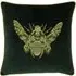 Cerana Embroidered Cushion - Green, Velvet