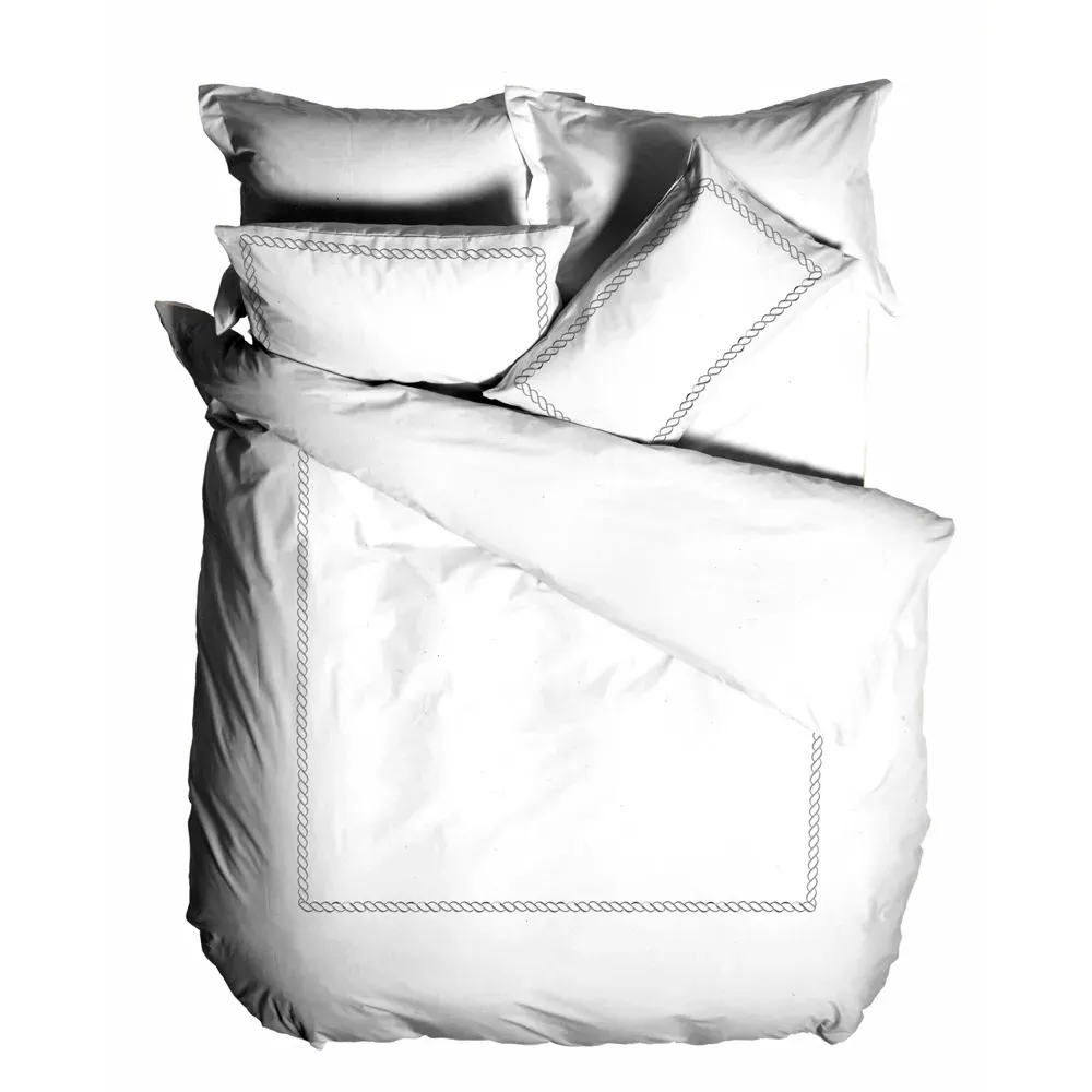 Cleopatra Double Duvet Cover Set - Silver, Cotton