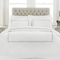 Cleopatra Double Duvet Cover Set - Silver, Cotton