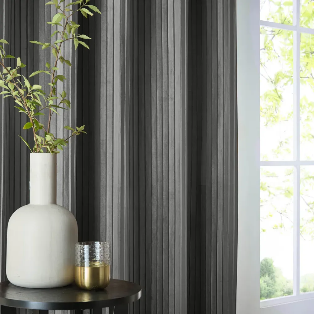 Corinthian Eyelet Curtains - Grey, Velvet