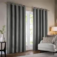 Corinthian Eyelet Curtains - Grey, Velvet