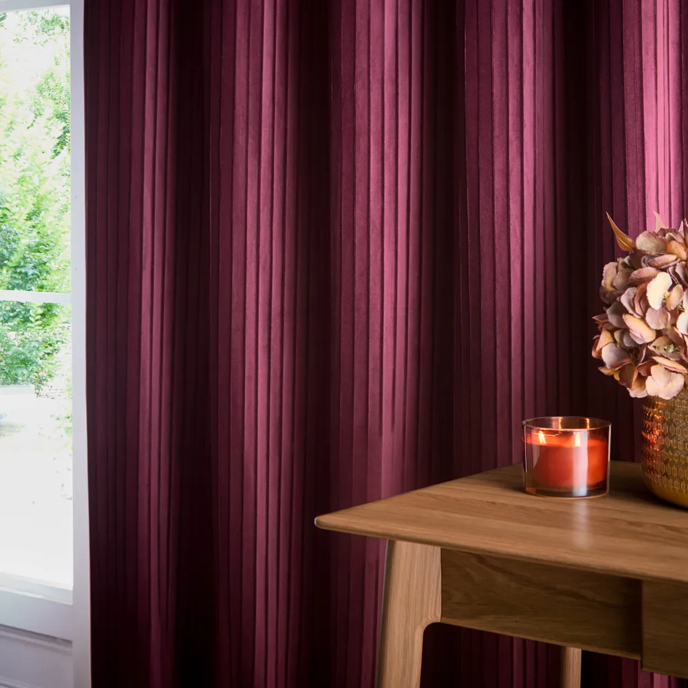 Corinthian Eyelet Curtains - Red, Velvet