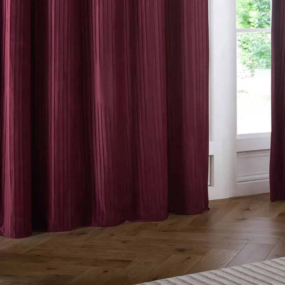 Corinthian Eyelet Curtains - Red, Velvet