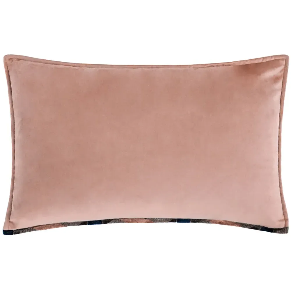 Delano Velvet Jacquard Cushion - Blush, Navy