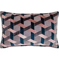 Delano Velvet Jacquard Cushion - Blush, Navy