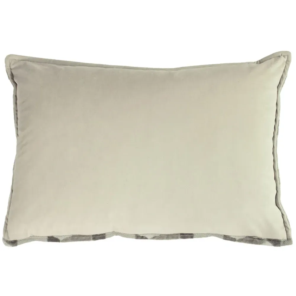 Delano Velvet Jacquard Cushion - Ivory