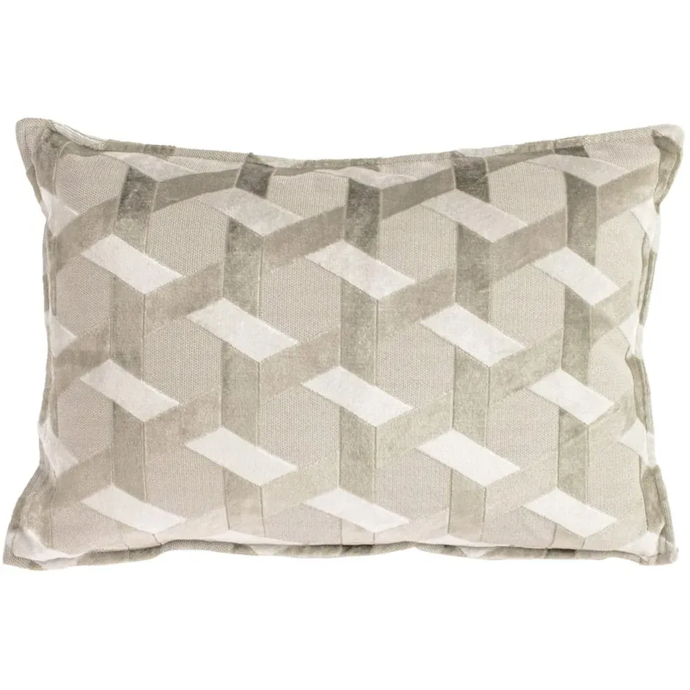 Delano Velvet Jacquard Cushion - Ivory image