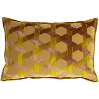 Delano Velvet Jacquard Cushion - Ochre