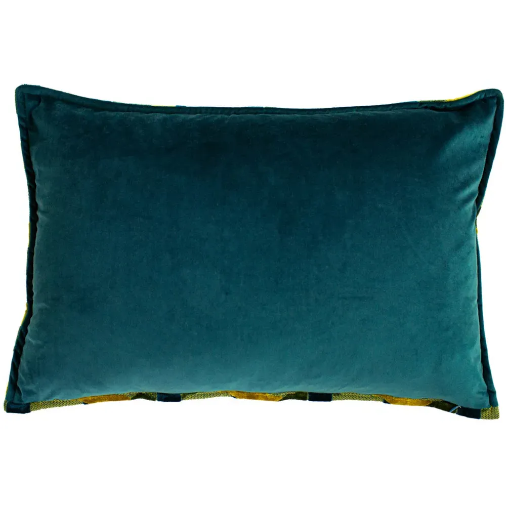 Delano Velvet Jacquard Cushion - Teal