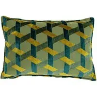 Delano Velvet Jacquard Cushion - Teal