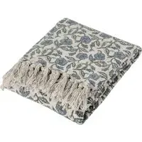 Delphine Printed Cotton Throw - Blue