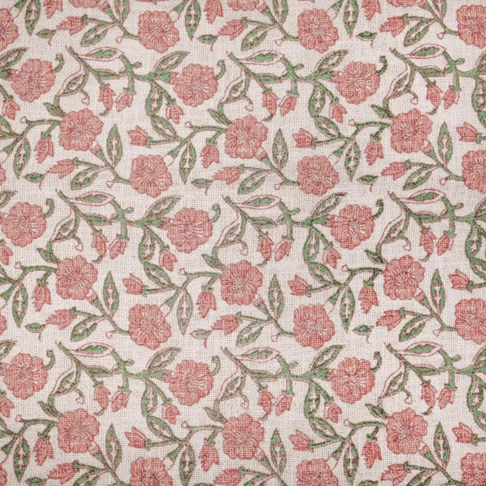 Delphine Printed Cotton Throw - Coral