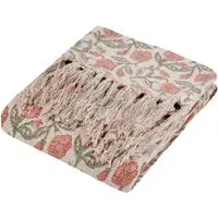 Delphine Printed Cotton Throw - Coral