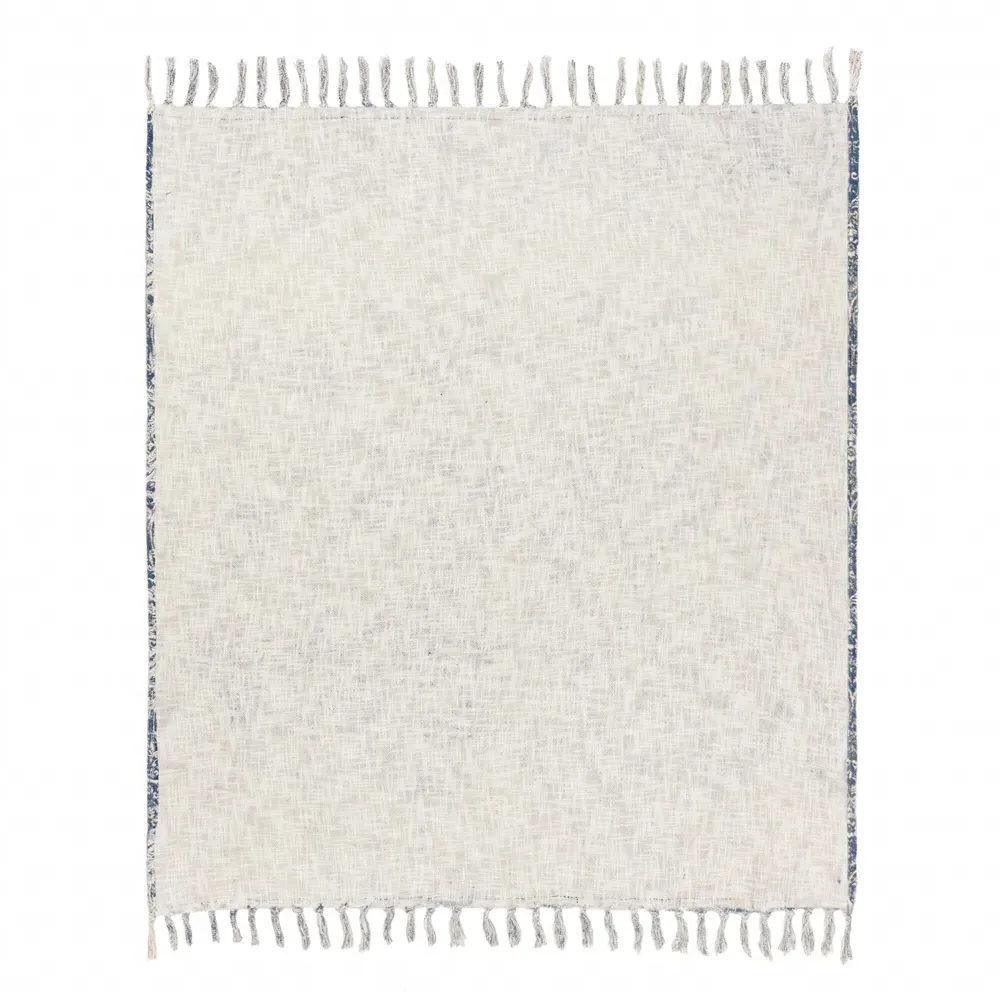 Durelle Printed Throw - Blue, Cotton