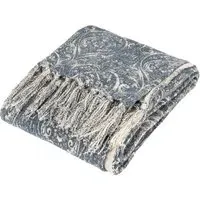 Durelle Printed Throw - Blue, Cotton