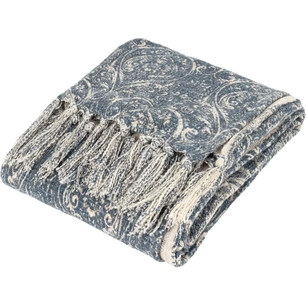 Durelle Printed Throw - Blue, Cotton image