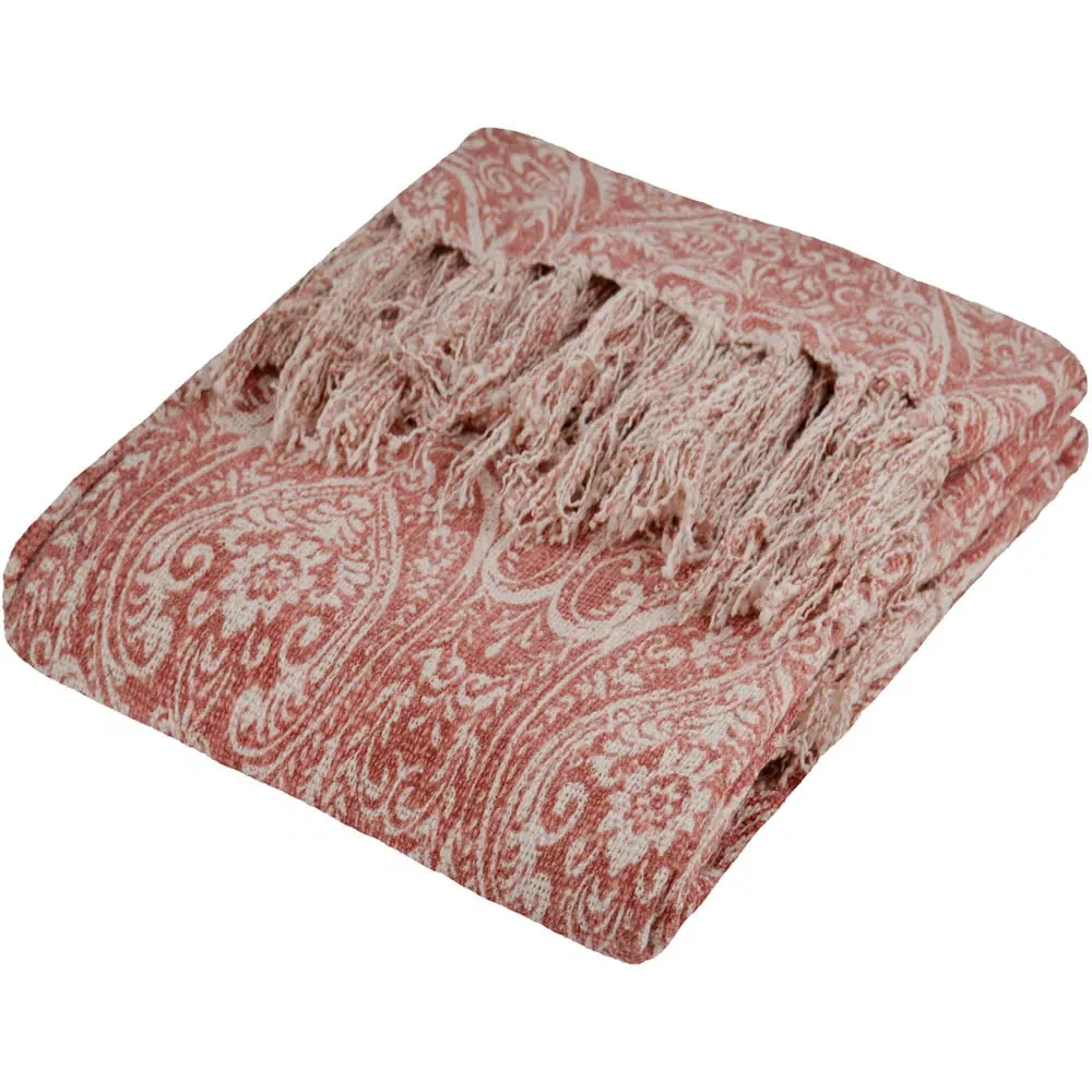 Durelle Printed Throw - Coral, Cotton