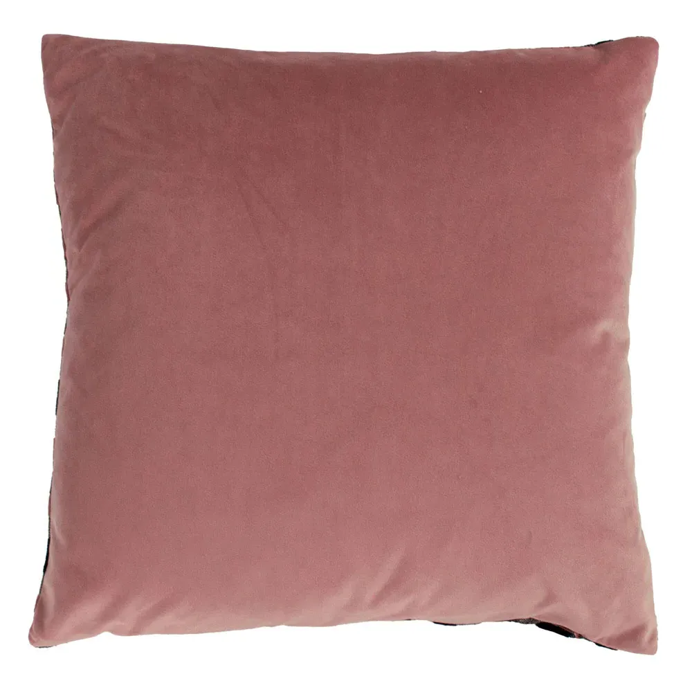 Empire Velvet Jacquard Cushion - Blush and Navy