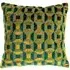 Empire Velvet Jacquard Cushion - Teal, Gold
