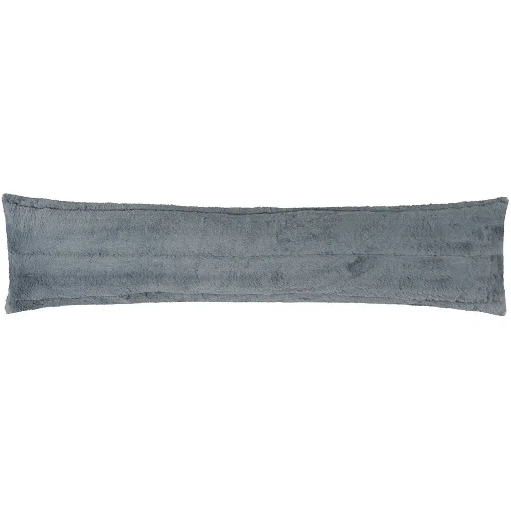Empress Draught Excluder with Reversible Design - Charcoal, Faux Fur image