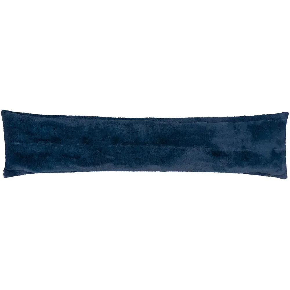 Empress Draught Excluder with Reversible Design - Navy, Faux Fur