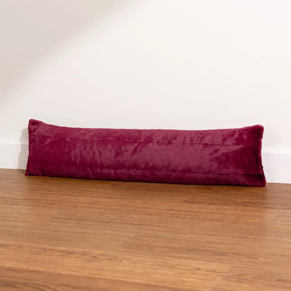 Empress Draught Excluder with Reversible Design - Ruby, Faux Fur