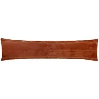Empress Draught Excluder with Reversible Design - Rust, Faux Fur