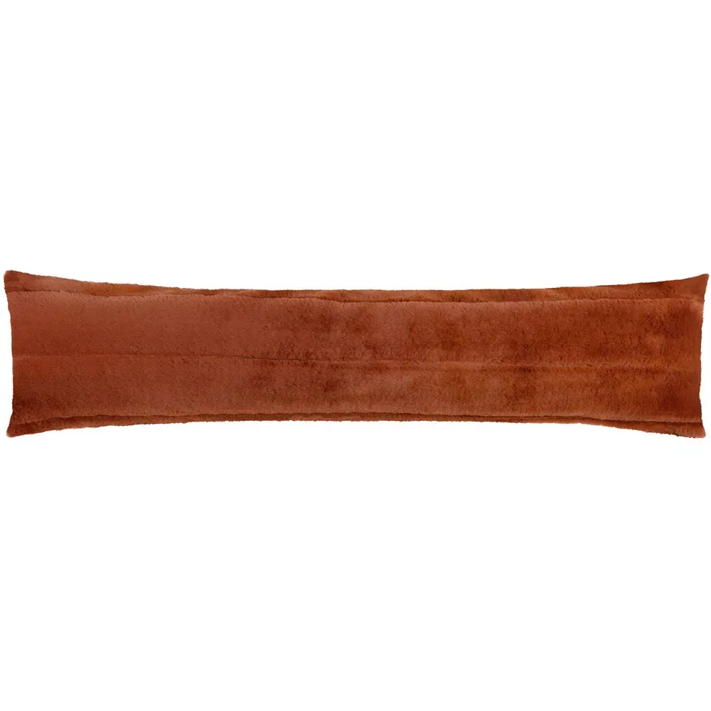 Empress Draught Excluder with Reversible Design - Rust, Faux Fur