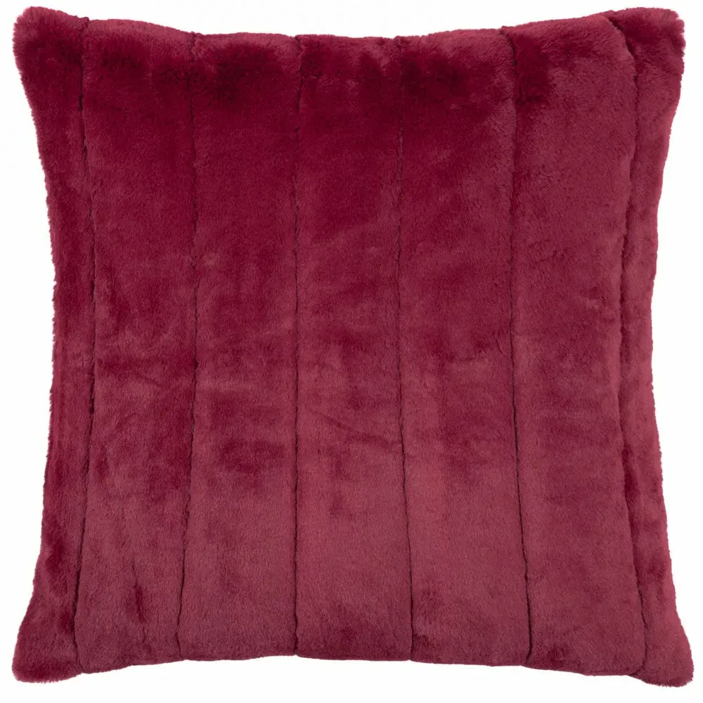 Empress Faux Fur Cushion - Ruby