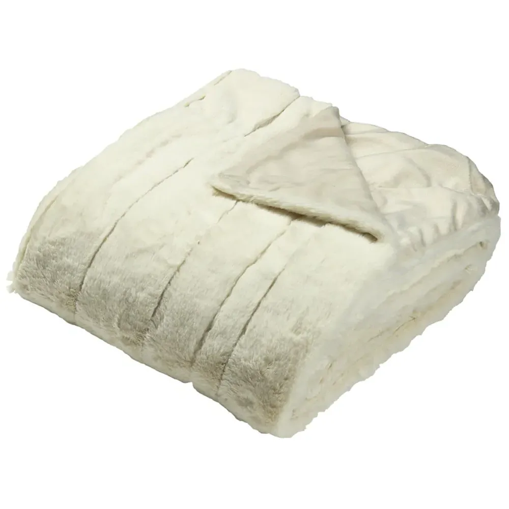Empress Faux Fur Throw - Cream