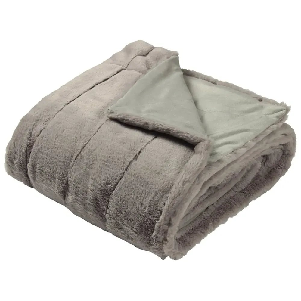 Empress Faux Fur Throw - Grey