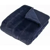 Empress Faux Fur Throw - Navy