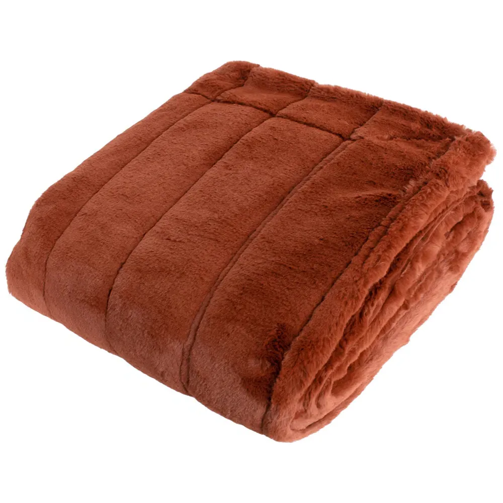 Empress Faux Fur Throw - Rust