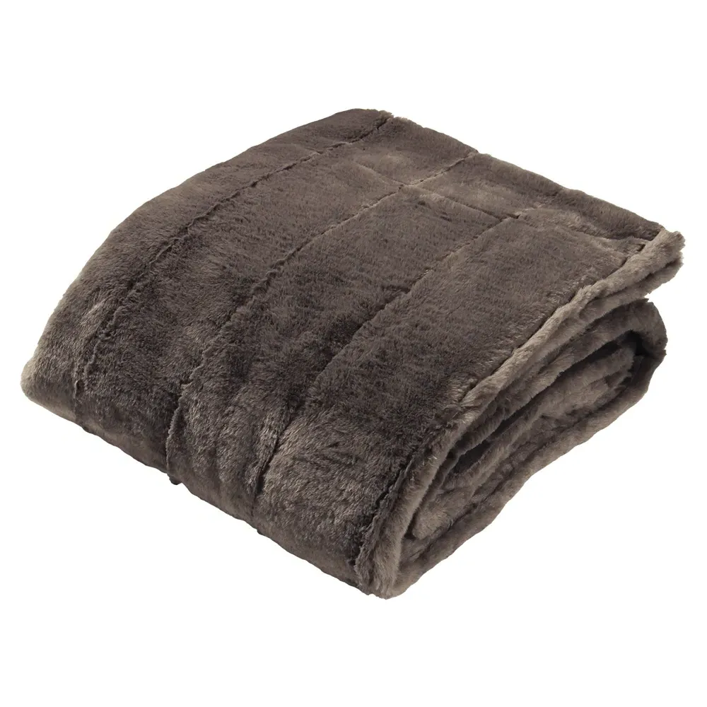 Empress Faux Fur Throw - Taupe