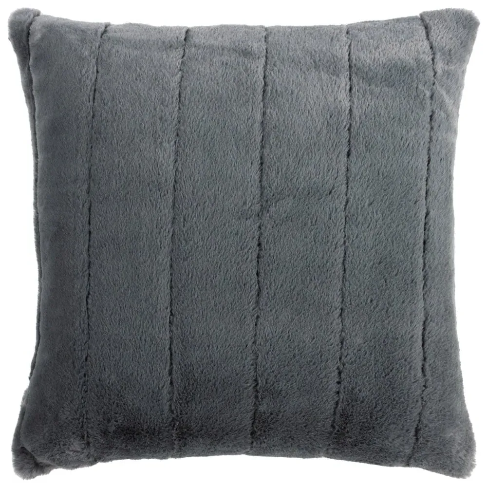 Empress Large Faux Fur Cushion - Charcoal