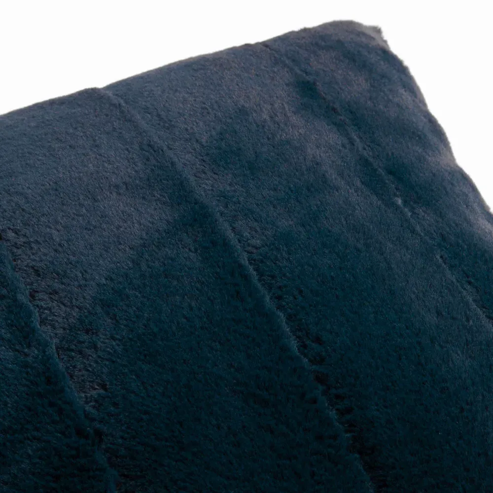 Empress Large Faux Fur Cushion - Navy