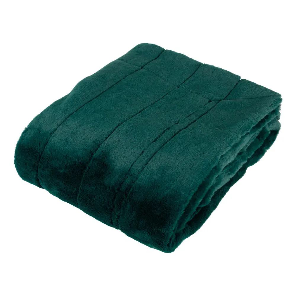 Empress Large Faux Fur Throw - Emerald Green