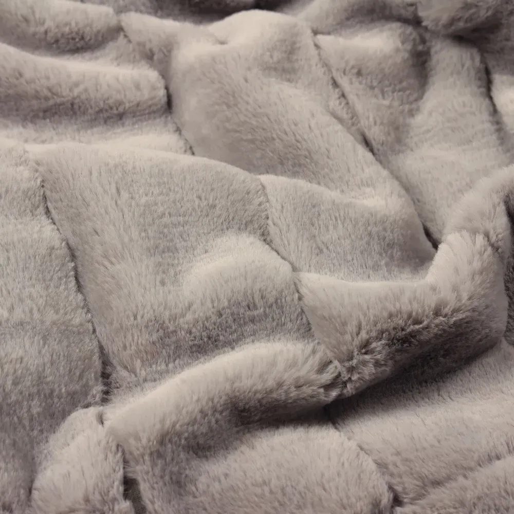 Empress Large Faux Fur Throw - Grey