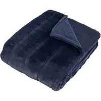 Empress Large Faux Fur Throw - Navy