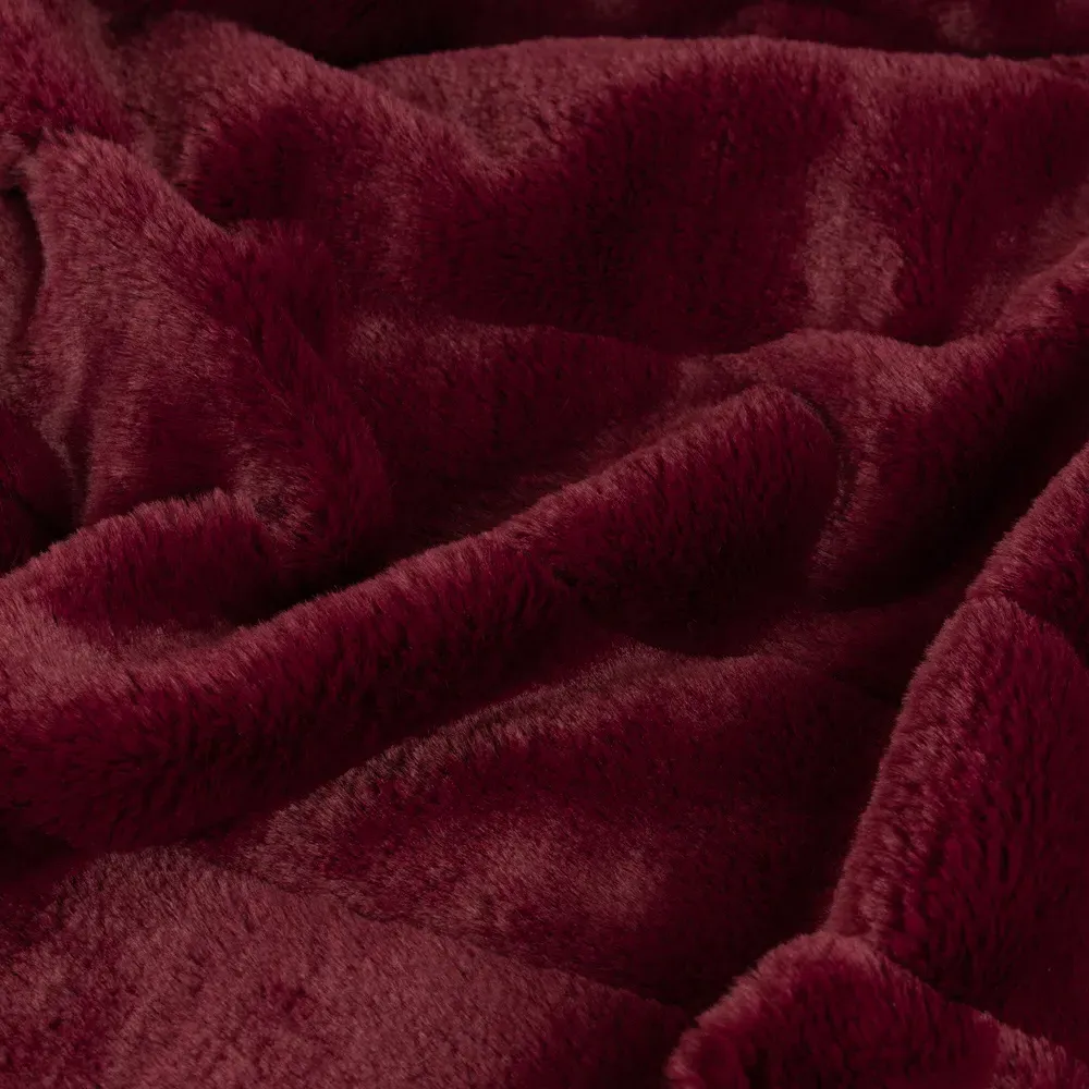 Empress Large Faux Fur Throw - Ruby