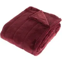 Empress Large Faux Fur Throw - Ruby