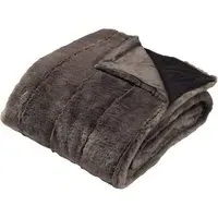 Empress Large Faux Fur Throw - Taupe