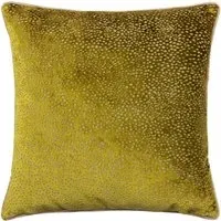 Estelle Spotted Cushion - Moss and Taupe, Cut Velvet