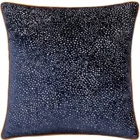 Estelle Spotted Cushion - Navy and Ginger, Cut Velvet