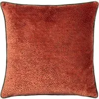 Estelle Spotted Cushion - Paprika and Teal, Cut Velvet