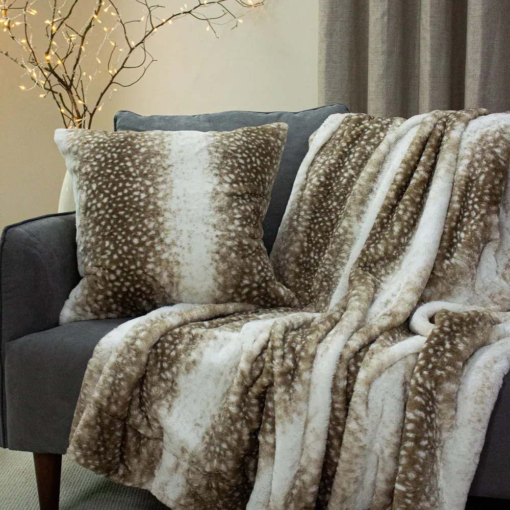 Fawn Faux Fur Cushion - Multi